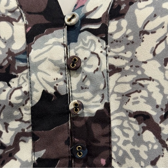 Walter Baker Floral Maxi Dress S Long Sleeve Puff Shoulder Slit Detail Kendall - Picture 6 of 14